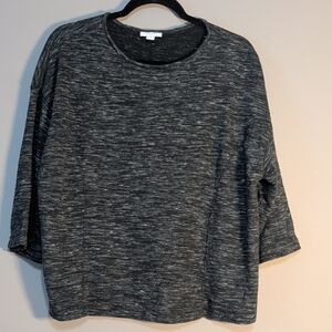 Pure Jill Knit Top Women's Small Black/ Grey Heather Color